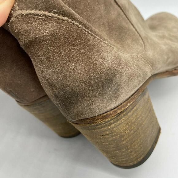 Fiorentini + Baker Brown Leather Block Heel Zip Mid Calf Riding Boots Womens 5.5 - Picture 4 of 8